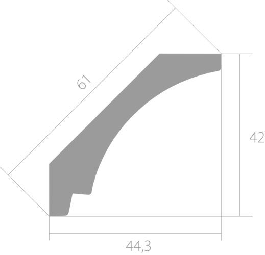 Карниз Ultrawood CR 0017 2000x42x44 на otdelka1.ru