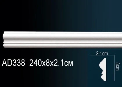 Молдинг гладкий Perfect / Перфект AD338F на Otdelka1.ru