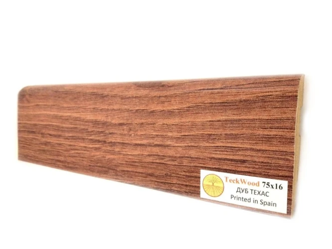 Плинтус МДФ Теквуд / Teckwood 75мм дуб техас на Otdelka1.ru