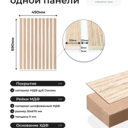 Вешалка настенная Evrowood VMS05 Дуб Сонома