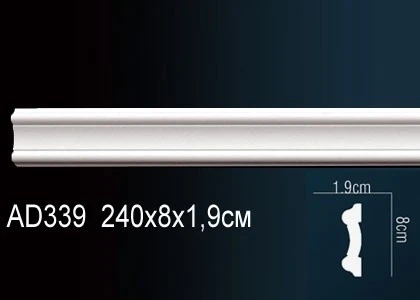 Молдинг гладкий Perfect / Перфект AD339F на otdelka1.ru