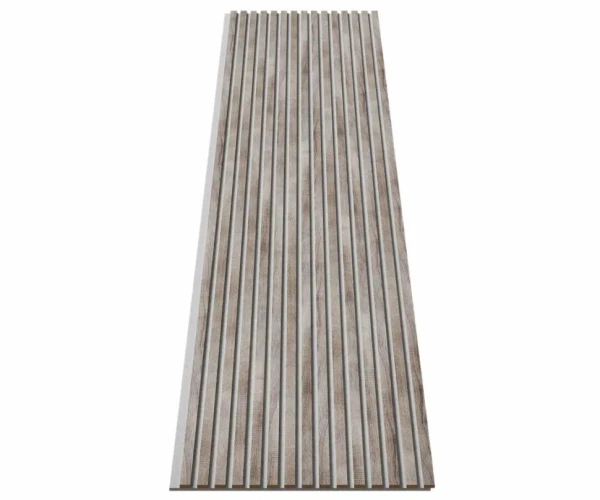 Акустическая реечная панель Cosca  Дуб Дымчатый 2750 мм серый фон на otdelka1.ru