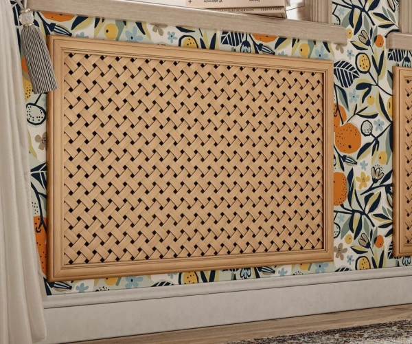 Экран для радиатора Cosca  Массив 600х600 мм бук массив наполнение диагональ рамка