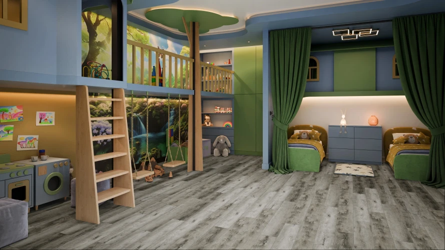 Кварц-виниловая плитка Damy Floor Family клеевая Дуб Рустикальный Cерый на otdelka1.ru