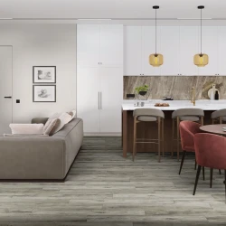 Кварц-виниловая плитка Damy Floor Family клеевая Дуб Рустикальный Cерый