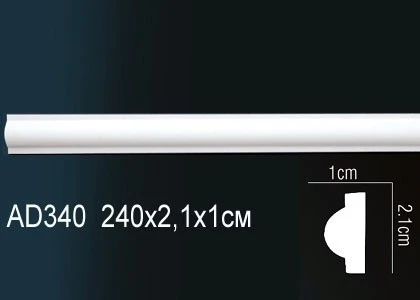 Молдинг гладкий Perfect / Перфект AD340F на Otdelka1.ru