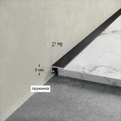 Микроплинтус Laconistiq Micro 11 Mini Чёрный матовый на otdelka1.ru