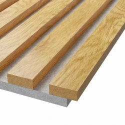 Акустическая реечная панель Cosca Дуб Медный 2750 мм серый фон