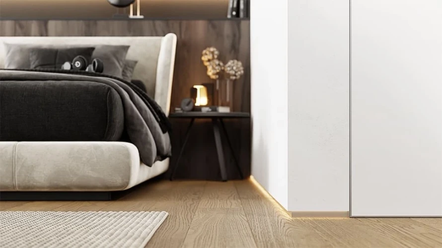 Теневой профиль напольный 20мм Серебристый на otdelka1.ru