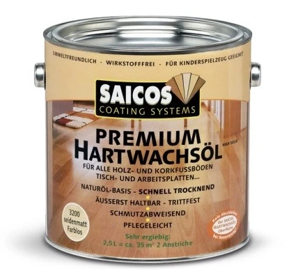 Масло с твердым воском Saicos Premium Hartwachsol 3305 мат 2.5л на Otdelka1.ru