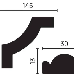 Декоративный уголок гладкий Decor Dizayn C1-157A