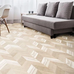 Замковая напольная пробка Коркстайл / Corkstyle Chevron Creme