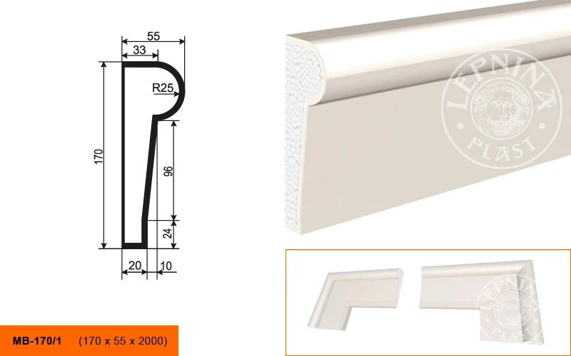 Фасадный молдинг LepninaPlast МВ-170/1 на otdelka1.ru