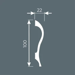 Плинтус Cosca PX038 100х22 2000мм Экополимер