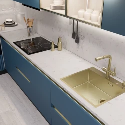 Кухонная мойка EMAR EMB-560(TOP) Золото мат. PVD