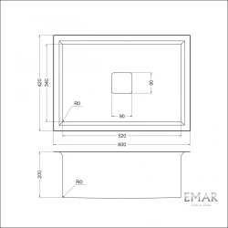 Мойка для кухни EMAR EMB-129A PVD Nano Dark