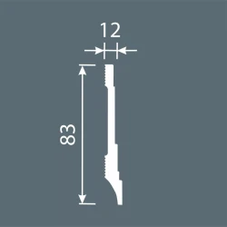 Плинтус Cosca PX042 83х12 2000мм Экополимер
