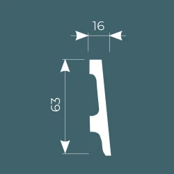 Плинтус Cosca PX045 63х16 2000мм Экополимер
