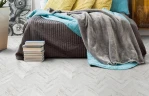 Замковая напольная пробка Коркстайл / Corkstyle Chevron White на Otdelka1.ru