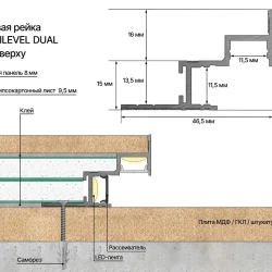 Теневая рейка Laconistiq Multilevel Dual Черный Муар