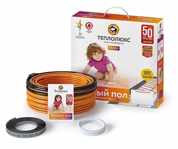 Кабель нагревательный Теплолюкс Tropix ТЛБЭ 100,0 м/2000 Вт на otdelka1.ru