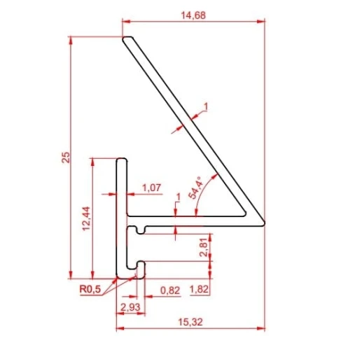 Микро плинтус угловой Лайн Ликорн С-05.25.2 Y серебристый на otdelka1.ru