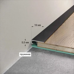 Микроплинтус Laconistiq Micro 19 ARM Чёрный матовый