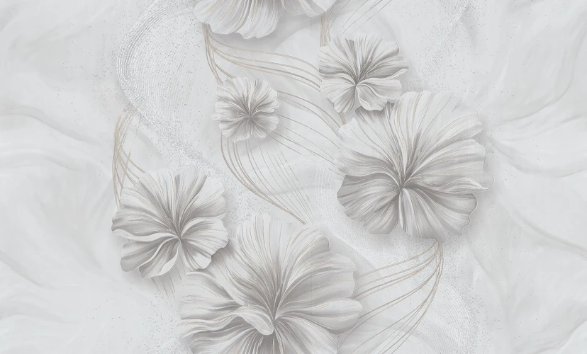 Обои МОФ Malex design Эмили 4362-1 бело-серый на otdelka1.ru