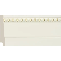 Плинтус Cosca 90 белый с золотом B1090/WG2