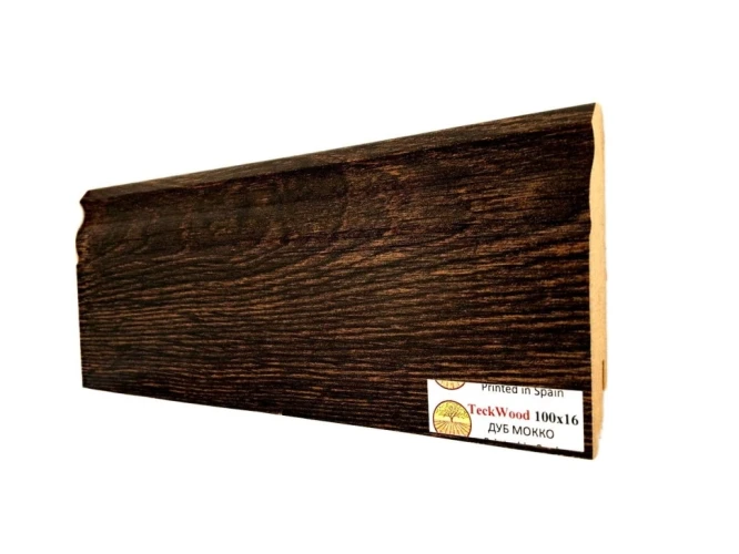 Плинтус МДФ Теквуд / Teckwood 100 мм Дуб Мокко на otdelka1.ru