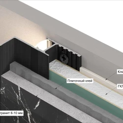 Теневая рейка Laconistiq Multilevel New Черный анодированный
