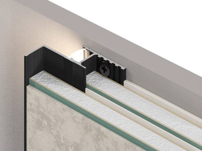 Теневая рейка Laconistiq Multilevel New Черный анодированный на otdelka1.ru