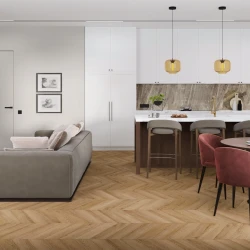 Кварц-виниловая плитка Damy Floor Chevron клеевая Лувр