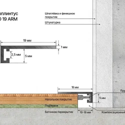 Микроплинтус Laconistiq Micro 19 ARM Светлый Шампань анодированный