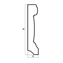 Плинтус Cosca 90 золото 166-126