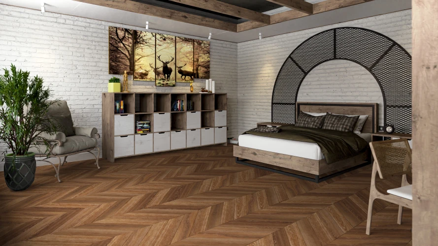 Кварц-виниловая плитка Damy Floor Chevron клеевая Шайо на otdelka1.ru