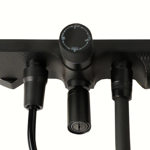 Душевая система Royce Корона RCS-112201BL, с гиг. душем, черн. мат. на Otdelka1.ru