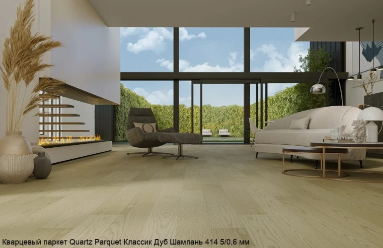 Кварцевый паркет Quartz Parquet Классик 7/1.2 мм 414 Дуб Шампань на otdelka1.ru