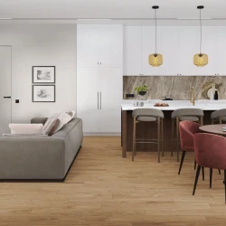 Кварц-виниловая плитка Damy Floor Family клеевая Орех Европейский