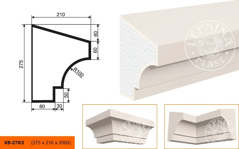 Фасадный карниз LepninaPlast КВ-275/2 на otdelka1.ru