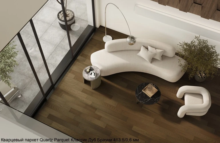 Кварцевый паркет Quartz Parquet Классик 7/1.2 мм 413 Дуб Брауни на otdelka1.ru