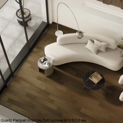 Кварцевый паркет Quartz Parquet Классик 7/1.2 мм 413 Дуб Брауни