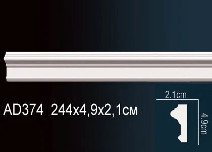 Молдинг гладкий Perfect / Перфект AD374 на otdelka1.ru