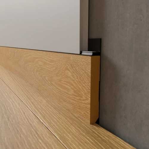 Вставка МДФ шпонированная дубом в скрытый плинтус LWD 70 мм на otdelka1.ru