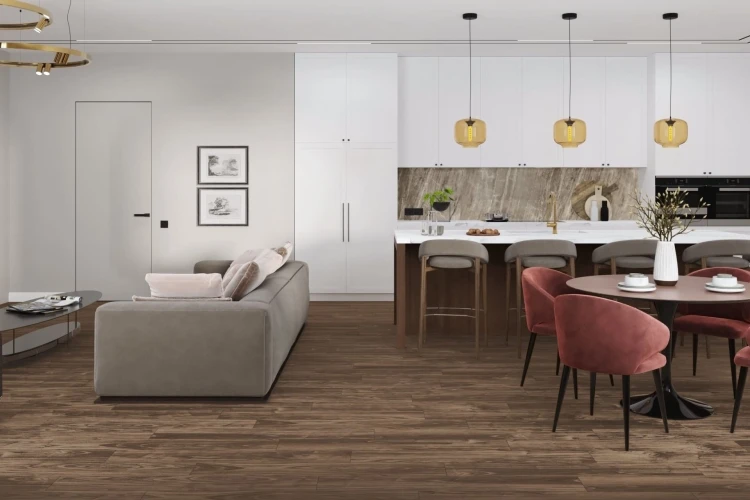 Кварц-виниловая плитка Damy Floor Family клеевая Орех Американский на otdelka1.ru