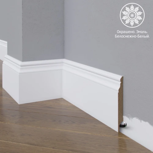 Плинтус МДФ эмаль белый Madest Decor 05-100-12