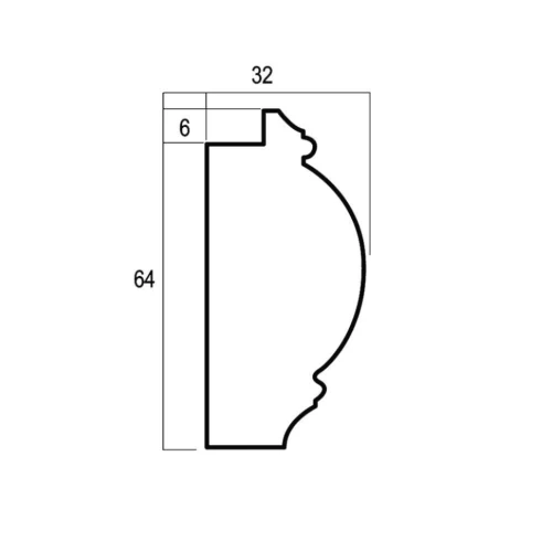 Багет Cosca 64 дуб светлый 176-4 на otdelka1.ru