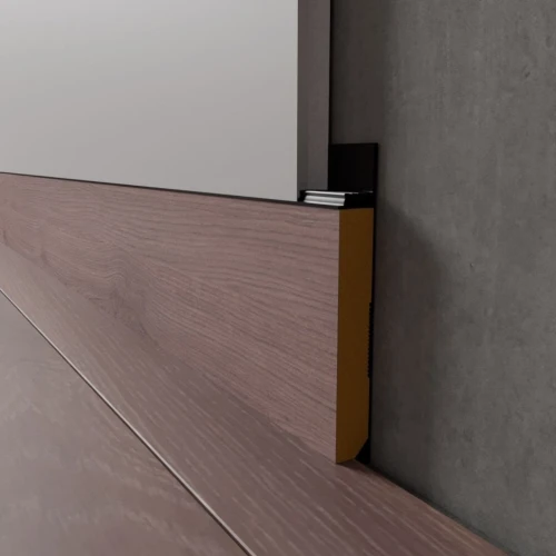 Вставка МДФ шпонированная орехом в скрытый плинтус LWD 100 мм на otdelka1.ru