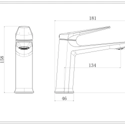 Смеситель Royce Про RCM-120501BL для раковины, черный