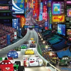 1-404 Фотообои KOMAR "Тачки Токио" 73х202 см бумажные